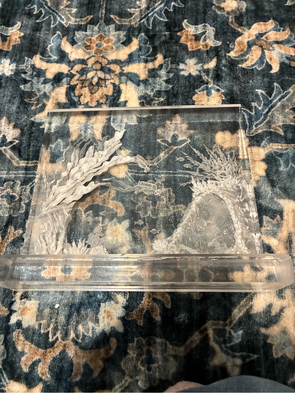 Crystal Clear Acrylic Ocean Scene Sculpture glass lights up-Clear - Picture 5 of 6